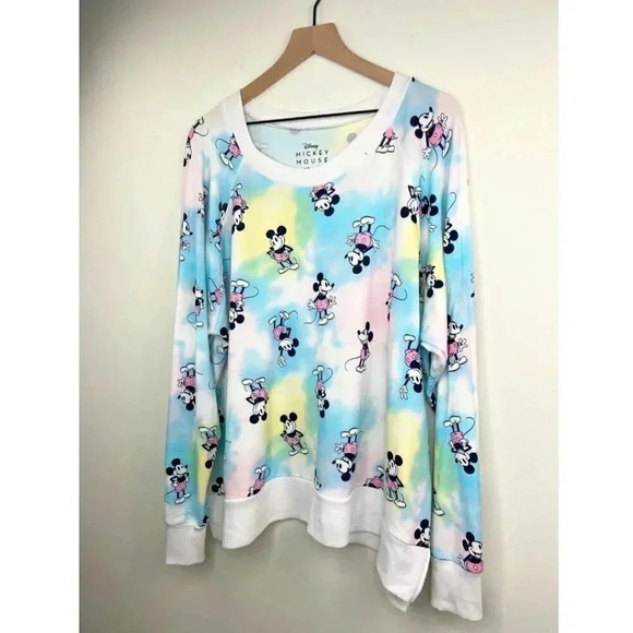 DISNEY Sweatshirt Mickey Mouse Scoop Neck Sweatshirt Plus 3X Disney Shirt 22/24 - Picture 3 of 7